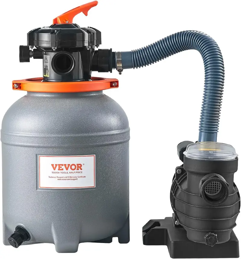 1 HP Sand Filter Pool Pump System – 3500 L/min Flow Rate with 6-Position Valve and Integrated Filter Basket