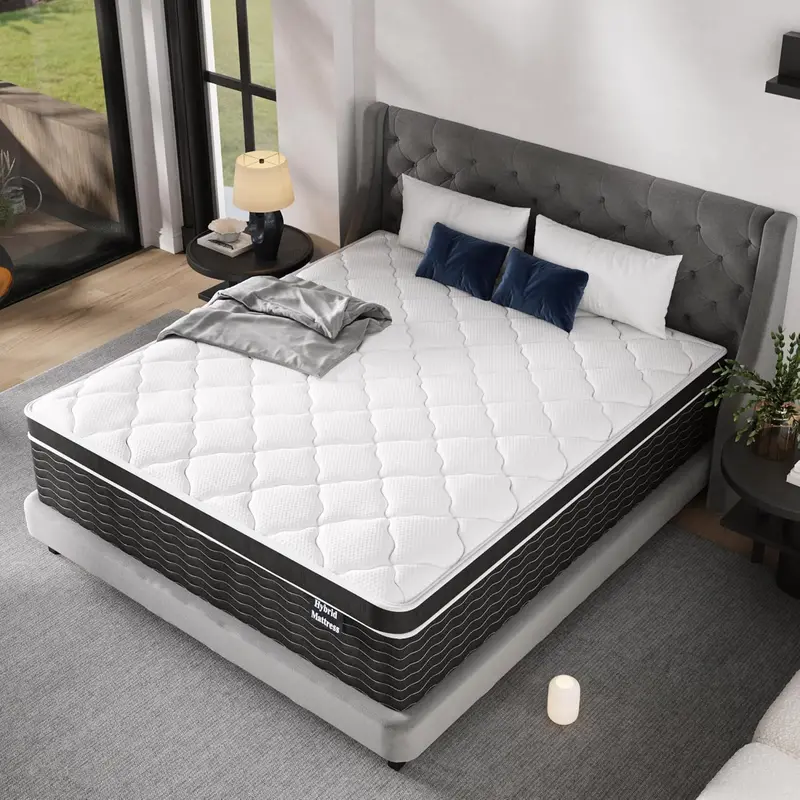 10-Inch Full-Size Hybrid Mattress in a Box: Gel Memory Foam Over Pocketed Coils, Medium-Plush Comfort