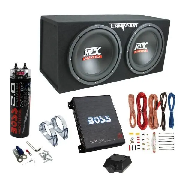12-Inch Car Subwoofer Kit – 1200W Peak Power System with Amplifier, Capacitor & Installation Accessories