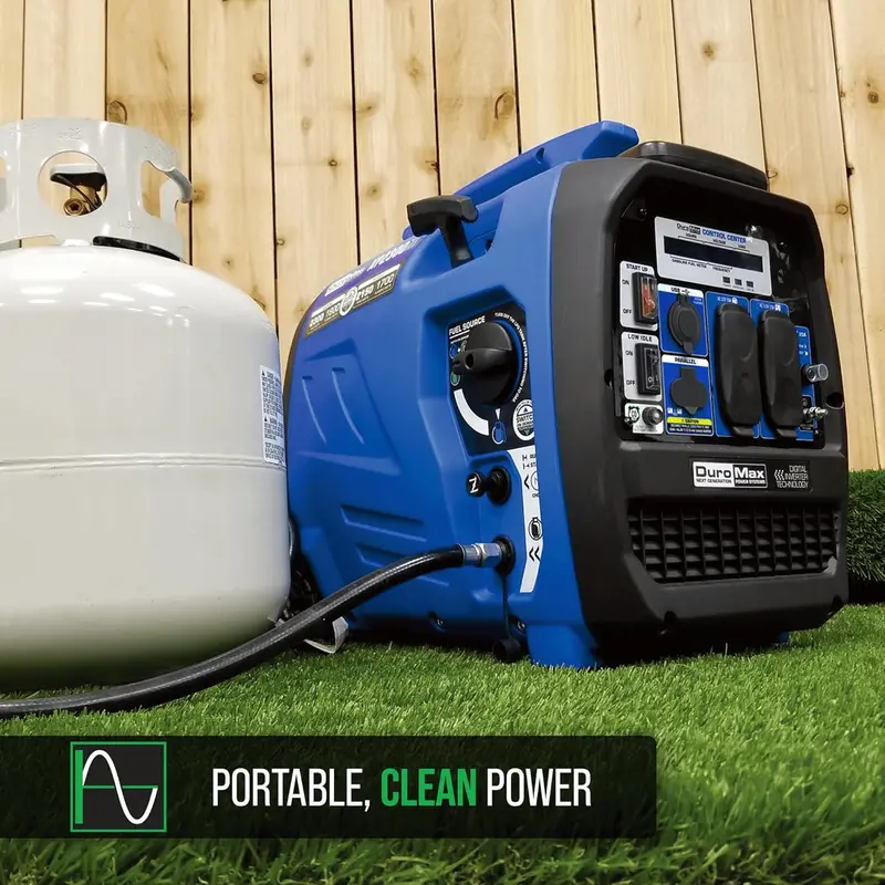 2300W Quiet Dual-Fuel Inverter Generator – Gasoline or Propane Powered, Digital Display & RV/Backup Emergency Ready