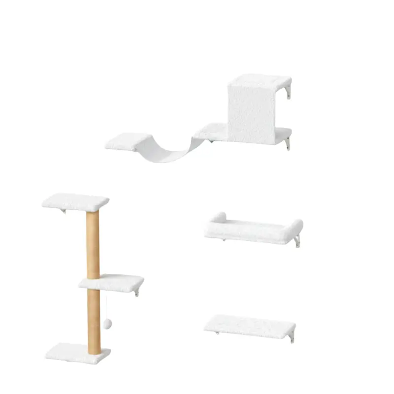 4-Piece Modular Cat Wall Shelf Kit: Scratcher, Cozy Bed, and Play Platforms 2