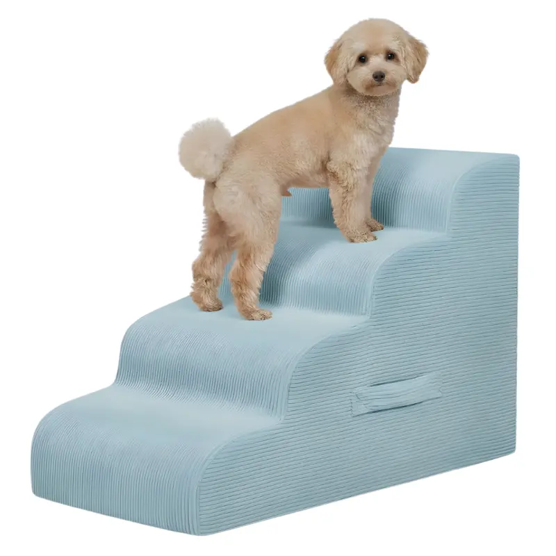 4-Step Foldable Pet Ramp – Lightweight Stairs for Beds and Sofas