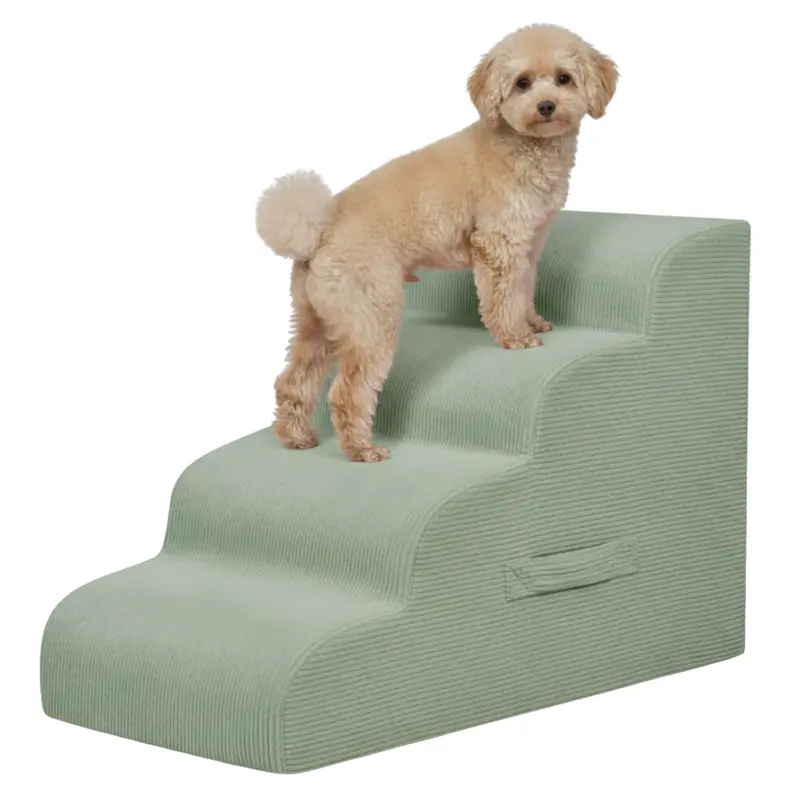 4-Step Foldable Pet Ramp – Lightweight Stairs for Beds and Sofas