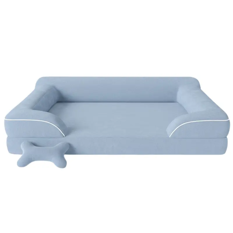 Designer Sofa-Style Pet Bed with Pressure-Relieving Memory Foam Core and Easy-Care Washable Cover