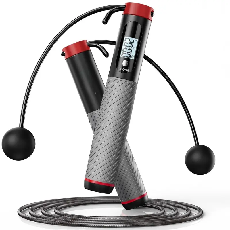 Digital Counting Jump Rope — Cordless or Standard Weighted Design with Built-In LCD Display 2