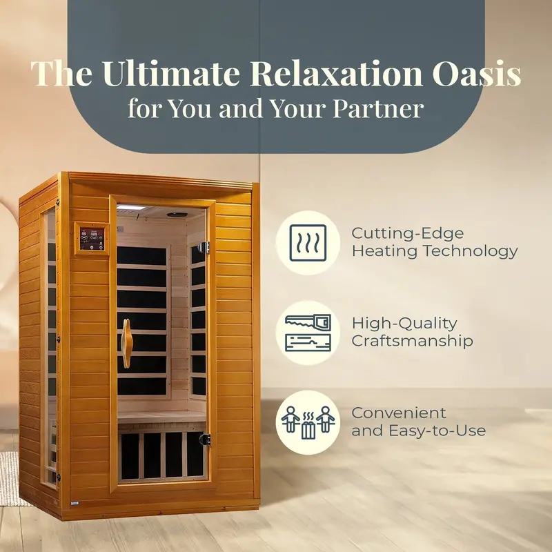 Dynamic Saunas Andora Two-Person Far Infrared Sauna – Low-EMF Technology in Canadian Hemlock Wood 2