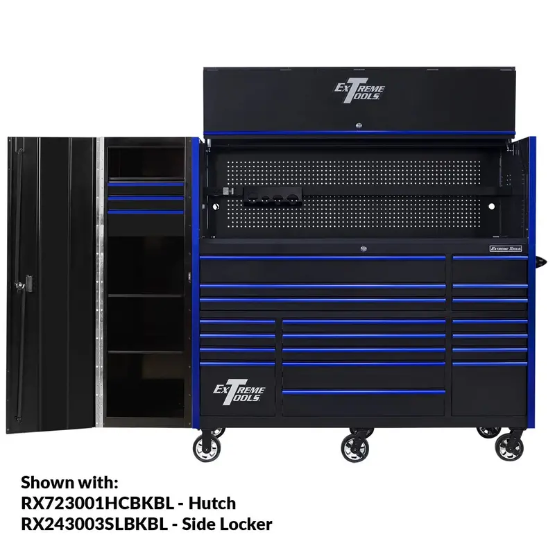 Extreme Tools RX250 Rolling Tool Cart – 72" x 30", 19-Drawer Configuration, Heavy-Duty 250-LB Slides
