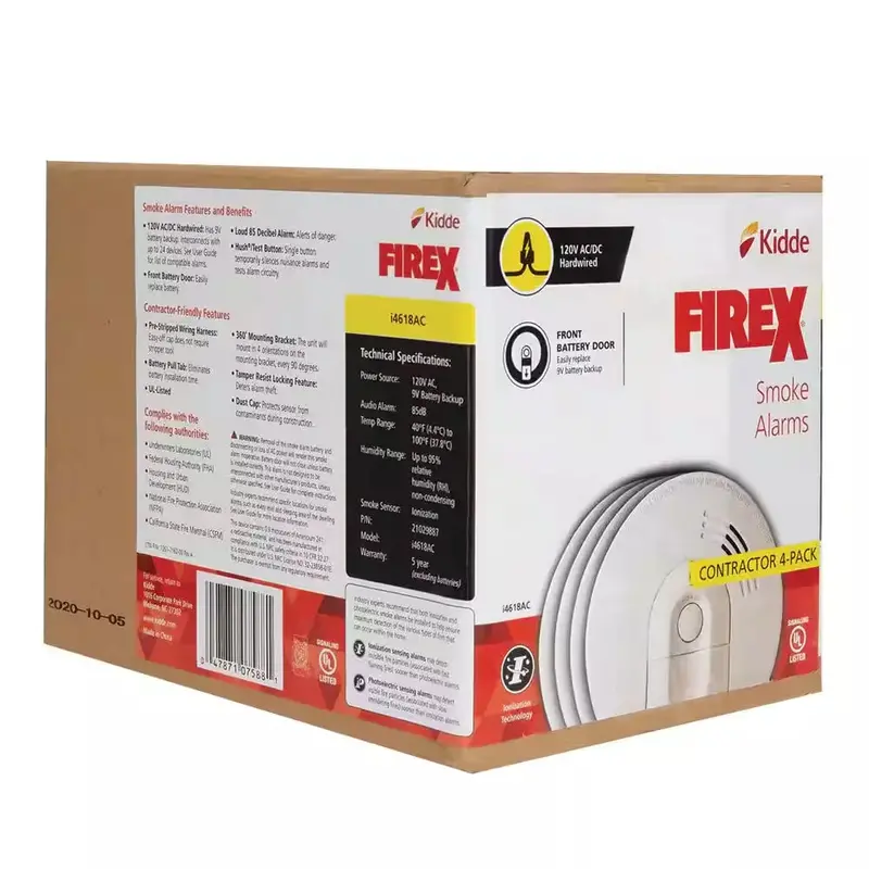 Firex Hardwired Interconnected Smoke Alarms — 4-Unit Safety Bundle