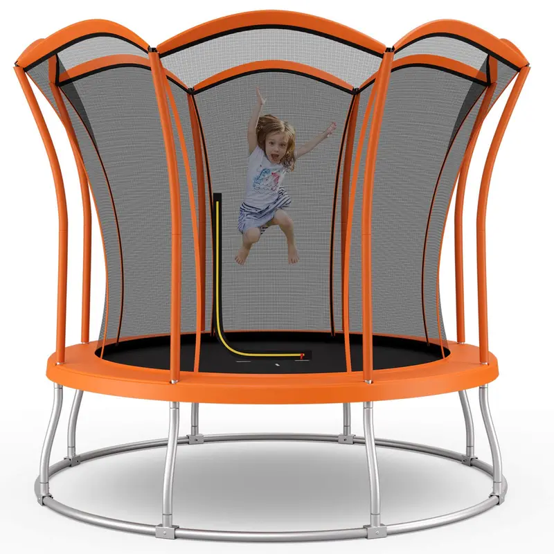 Flower-Designed ASTM-Certified Outdoor Trampoline – Available in 8-Foot or 10-Foot Diameters
