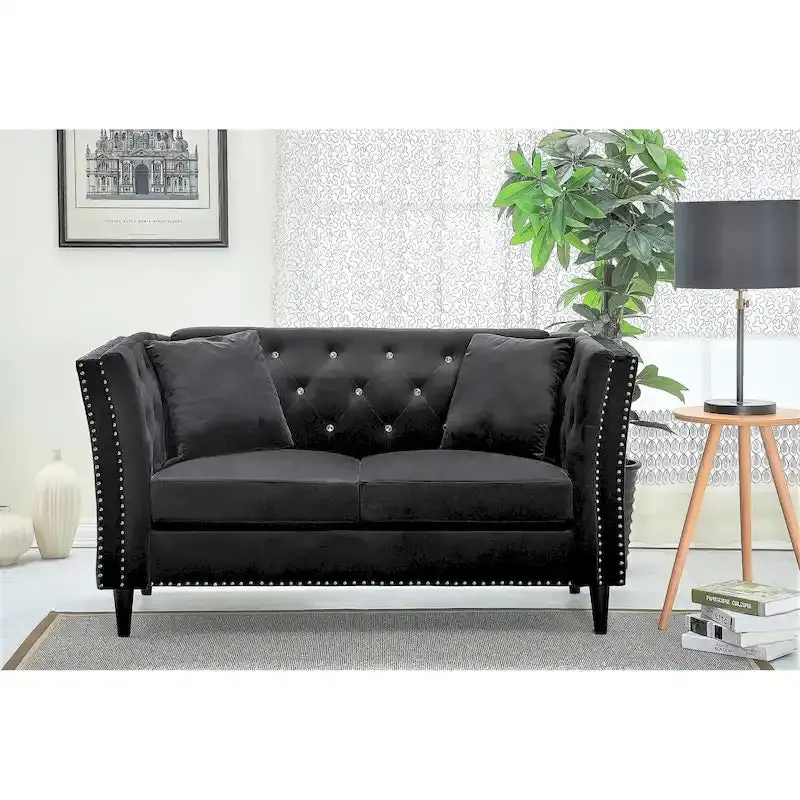 Gracewood Hollow Sukikim Velvet Loveseat – Modern Two-Seat Sofa with Plush Upholstery