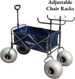 Heavy-Duty Inflatable Beach Cart – 13" Balloon Tires, Integrated Chair Mounts & Included Air Pump