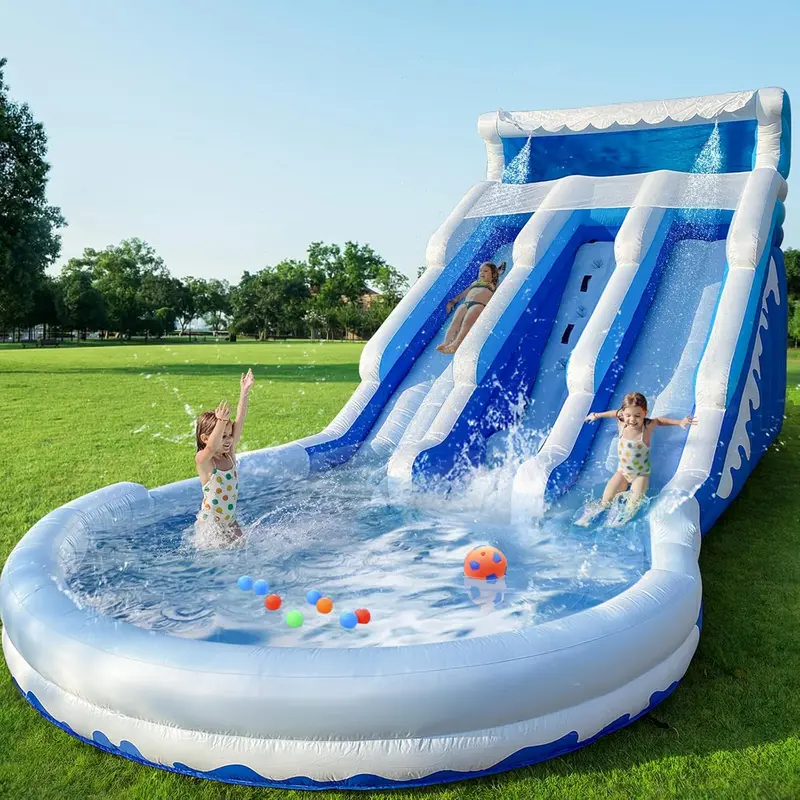 Heavy-Duty Inflatable Water Slide and Bounce Combo – 20.6 ft L × 9.5 ft W × 9.3 ft H