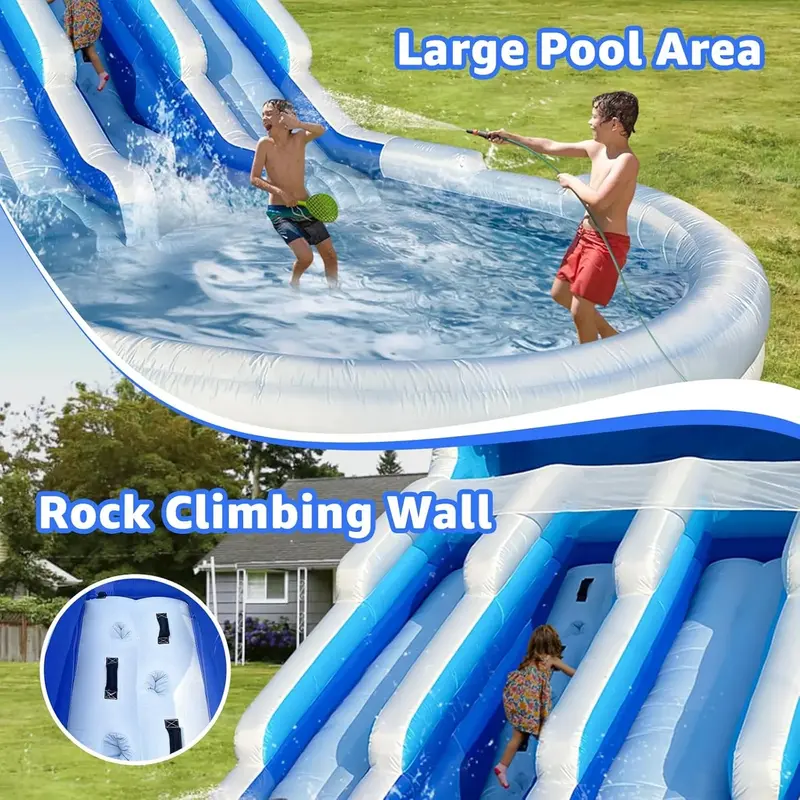 Heavy-Duty Inflatable Water Slide and Bounce Combo – 20.6 ft L × 9.5 ft W × 9.3 ft H