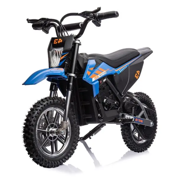 Kids' 36V Electric Dirt Bike – 350W Motor, 15.5 MPH Top Speed, LED Lighting (Blue) 2