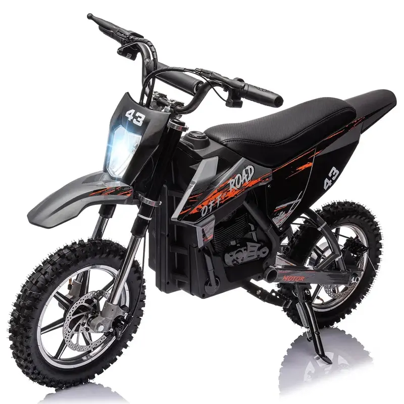 Kids’ Electric Dirt Bike – 36V Brushless 350W Motor, LED Headlight, Leather Seat, Recommended for Ages 8–16