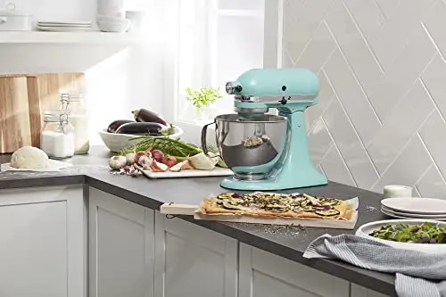 KitchenAid Artisan Stand Mixer – 5-Quart Tilt-Head Unit with Detachable Pouring Shield for Clean Operation