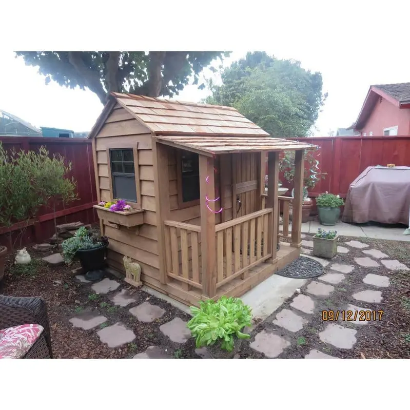 Little Squirt Wooden Playhouse by Outdoor Living Today – 6-Foot Cedar Kids’ Play Structure with Authentic Details