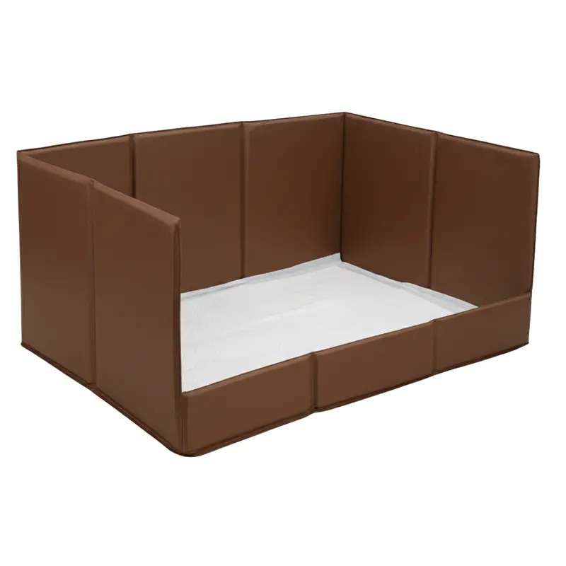 Low-Profile Disposable Pee Pad Tray with Foldable Frame and Leak-Proof Raised Edges 5