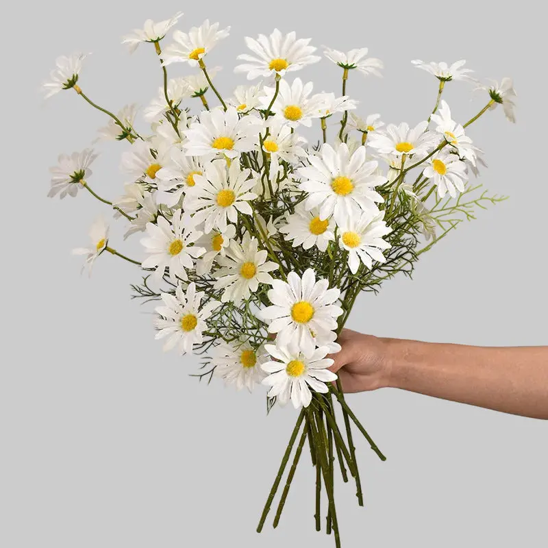 New York Aster Silk Stem Bundle – Five-Head Branch for Seasonal Tabletop and Wall Displays