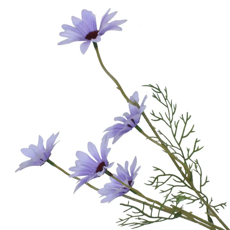 New York Aster Silk Stem Bundle – Five-Head Branch for Seasonal Tabletop and Wall Displays