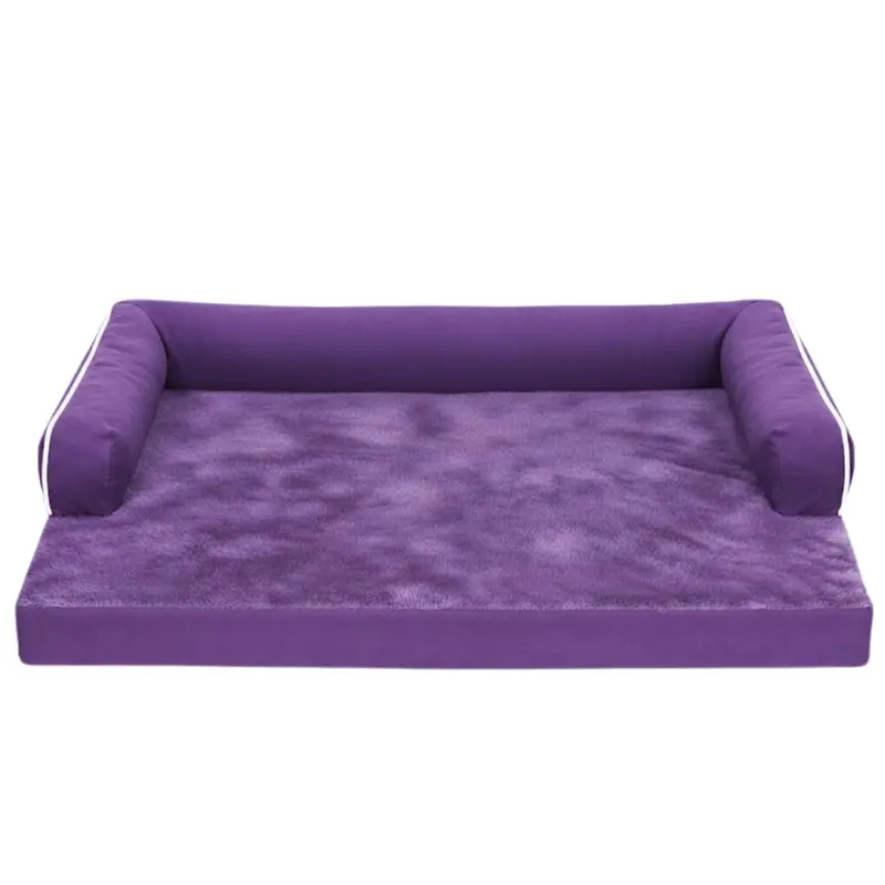 Plush Extra-Large Memory Foam Dog Bed with Durable Bolsters and Easy-Remove Washable Cover