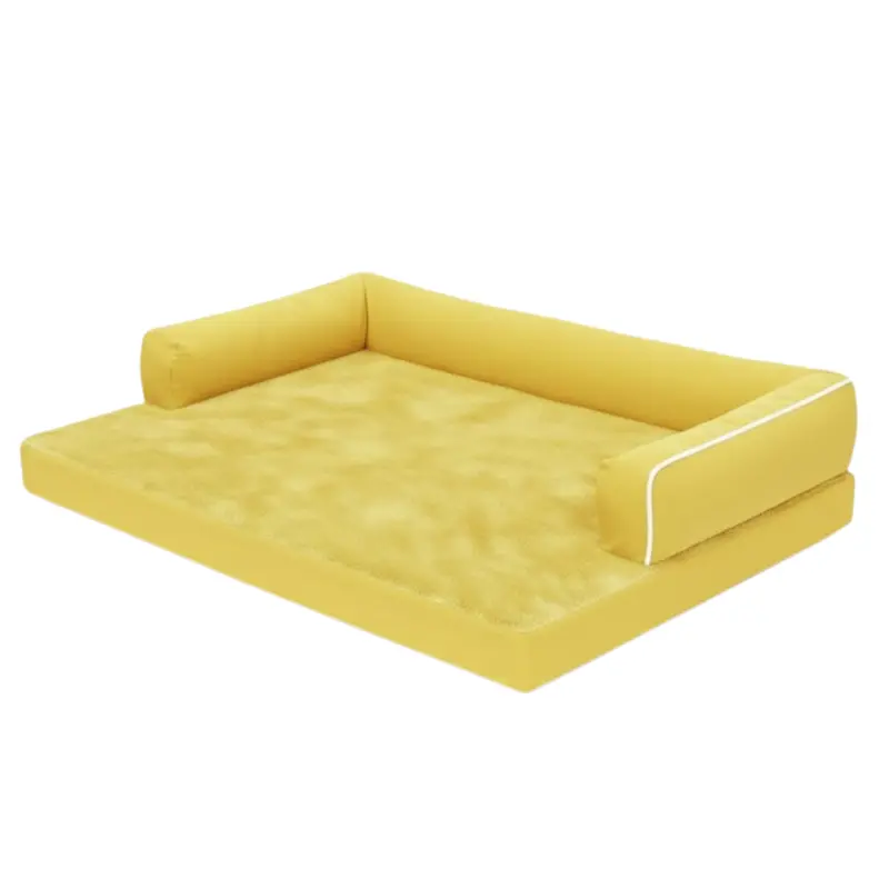 Plush Extra-Large Memory Foam Dog Bed with Durable Bolsters and Easy-Remove Washable Cover