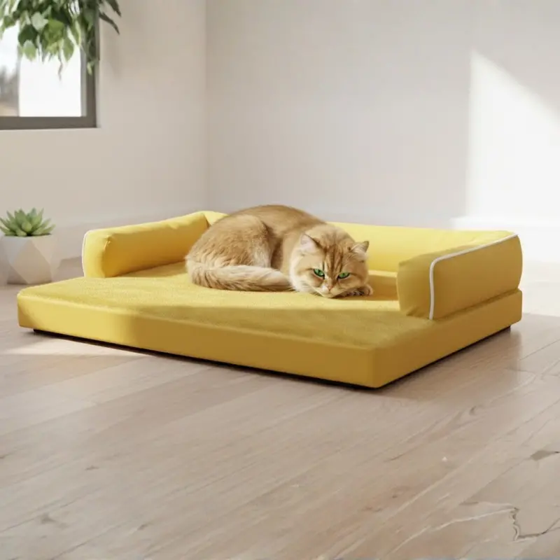 Plush Extra-Large Memory Foam Dog Bed with Durable Bolsters and Easy-Remove Washable Cover
