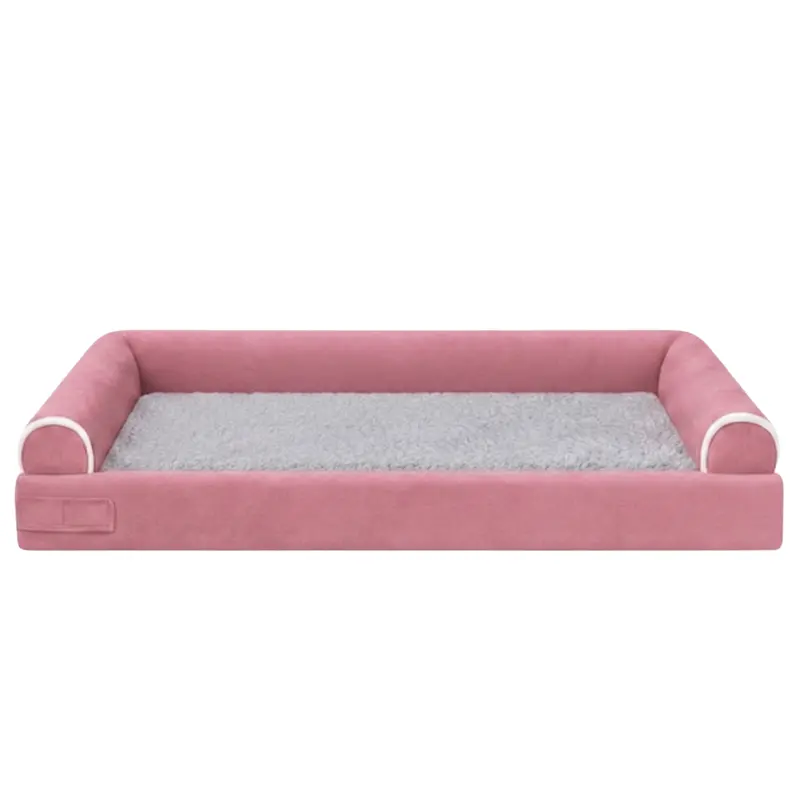Plush Fleece-Lined Pet Bed with Three-Sided Support Bolsters for Comfort and Security 5