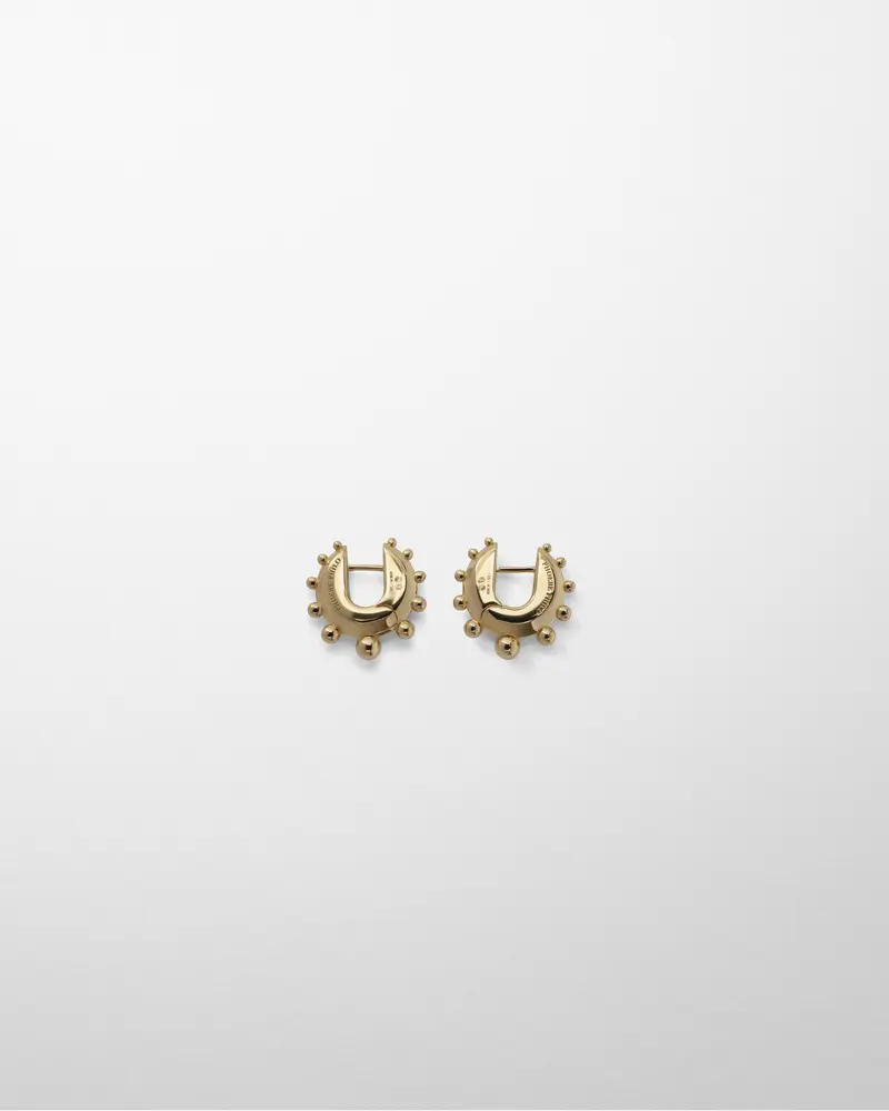 Small Gold-Plated Beaded Hoop Earrings | Sterling Silver 2