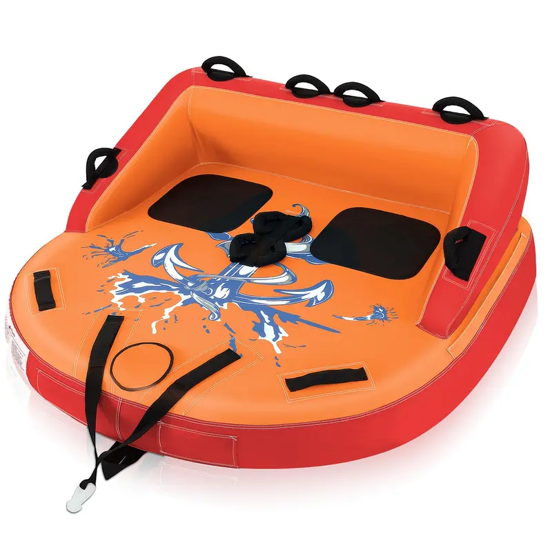 Sofa-Style Inflatable Towable Tube – 1–2 Person Water Sport Accessory with Drain Ports 2