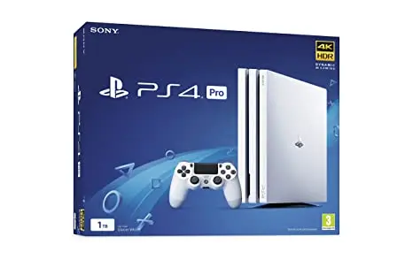 Sony PlayStation 4 Pro (1TB) – 4K Gaming Console with Upgraded Graphics Processing (White Edition)