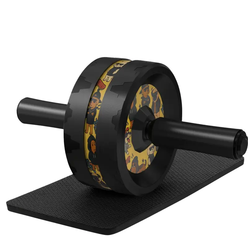 Sturdy Dual-Wheel Ab Roller Featuring Steel Frame, Ergonomic Knee Cushion & Core Stability Design