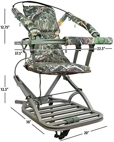 Summit Viper SD Climbing Treestand – Lightweight Aluminum Frame, Padded Seat, 300 lb Weight Limit + Safety Harness