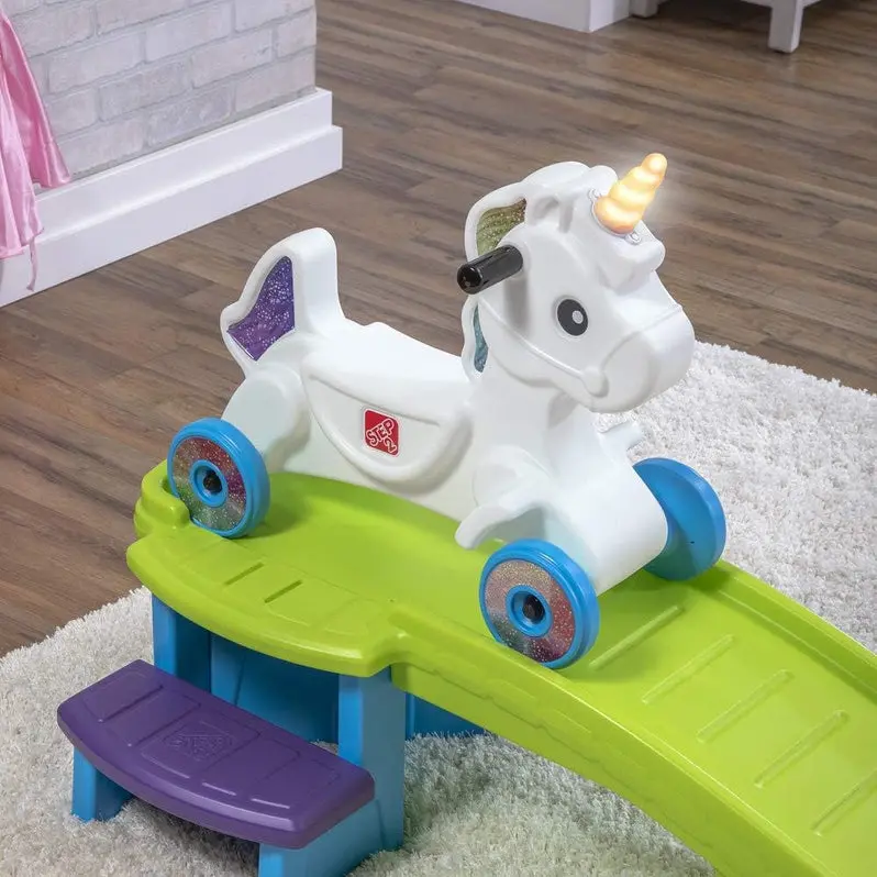 Unicorn-Themed Ride-On Roller Coaster – Fun-Powered Toddler Toy for Ages 2–5 (50 LB Limit)