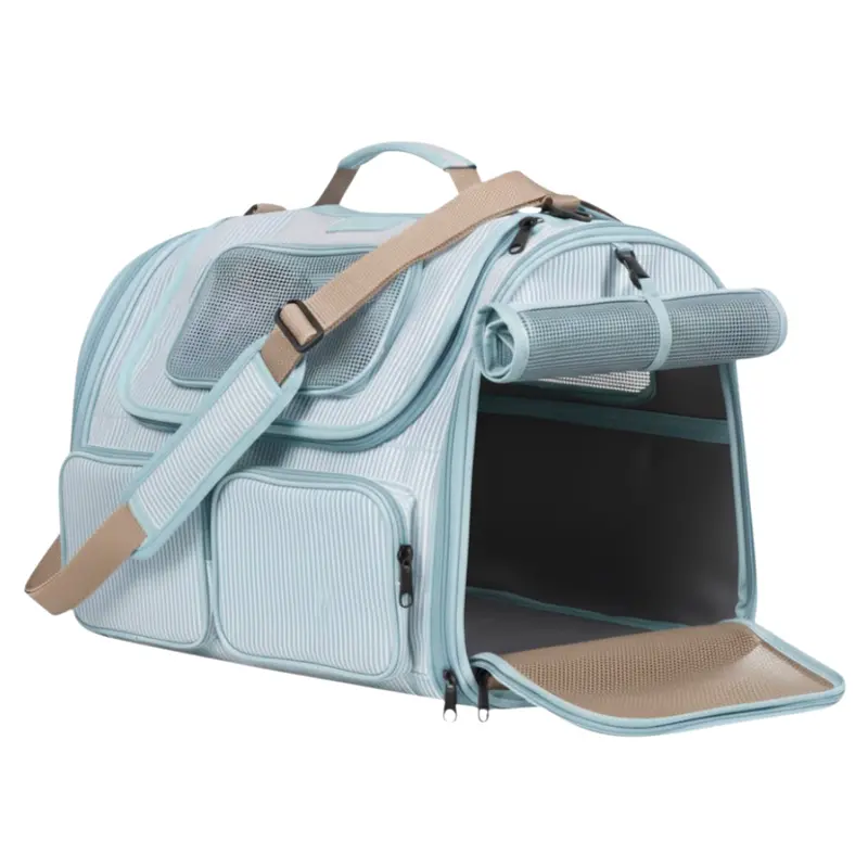 Ventilated On-the-Go Pet Carrier for Small Dogs & Cats with Organized External Pockets