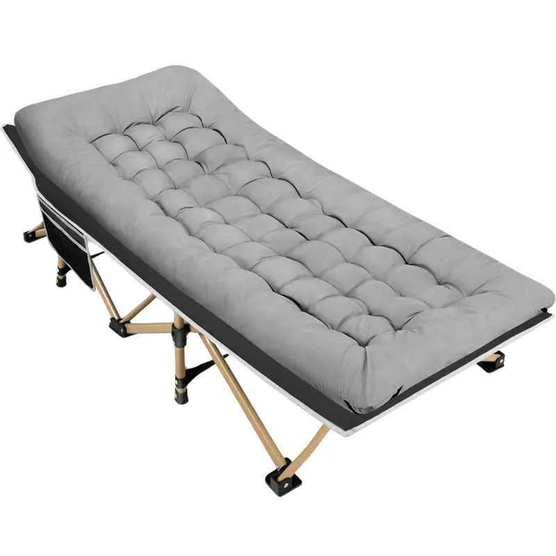 Wide-Base Folding Camping Cot — 28" Support Surface and 600 lb Load Capacity